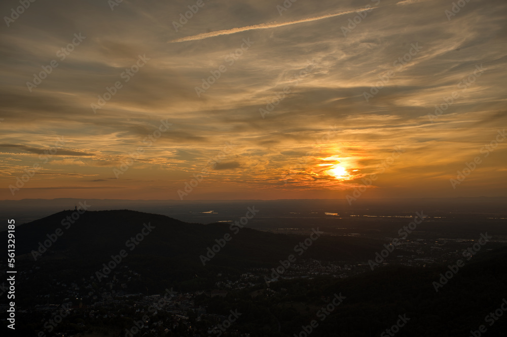 Sonnenuntergang vom Berg Merkur bei Baden-Baden