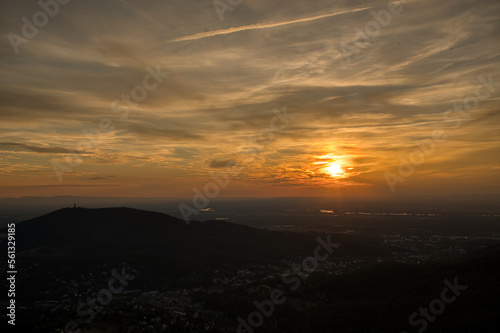 Obraz na płótnie Sonnenuntergang vom Berg Merkur bei Baden-Baden