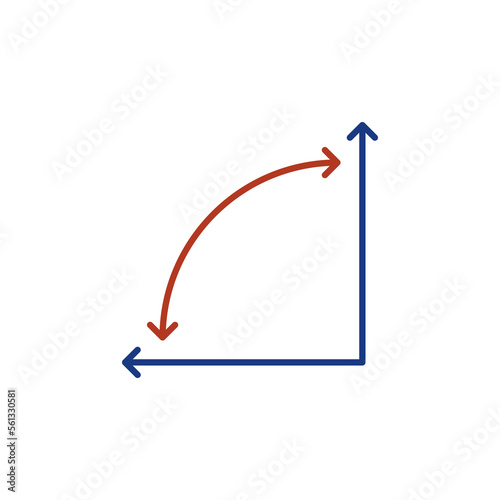 90 Degrees Right Angle vector concept colored icon or symbol