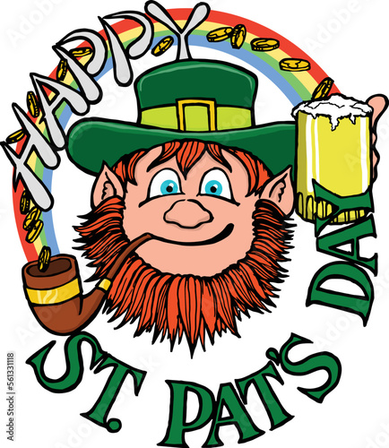 happy st pats day with leprechaun fac