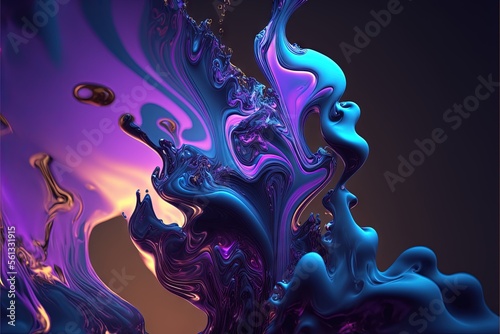  a computer generated image of a liquid swirl in purple and blue colors on a black background with a black background and a black background with a white border with a red and blue border with.
