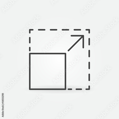 Extend or Scaling vector concept icon in thin line style