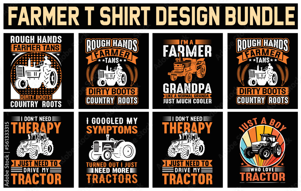 Farmer  T-shirt design Bundle.