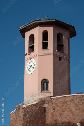 The Clock Tower at the entrance to Ankara Castle in the Turkish Capital. .