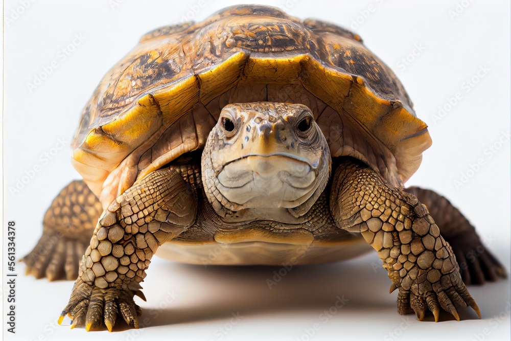 Close up of a Snapping Turtle isolated on a white background Close up of a Snapping Turtle isolated on a white background