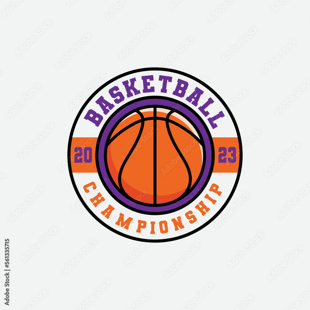 Basketball team vector logo template, sports championship logo mascot 