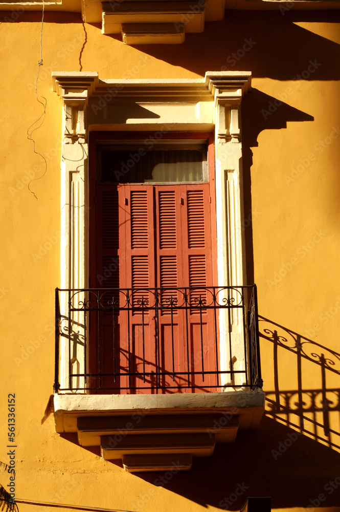 Fototapeta premium Traditional local architecture , a pretty balcony in Hamra, street, Beirut, Lebanon.