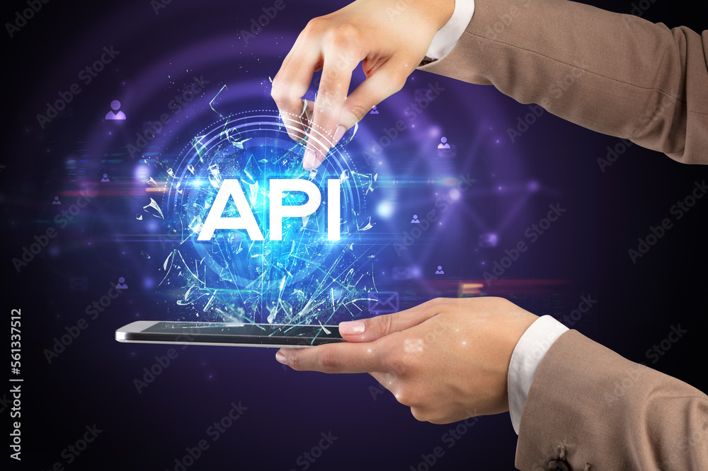Close-up of a touchscreen with abbreviation. Close-up of a touchscreen with abbreviation.