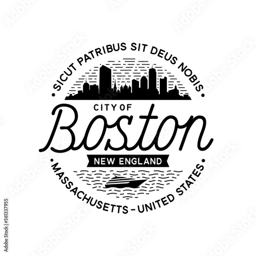 Boston Massachusetts vector design template.
