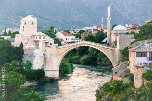 Mostar bridge in Bosnia and Herzegovina photo