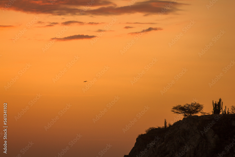 Obraz premium ORANGE SUNSET IN A QUIET PLACE