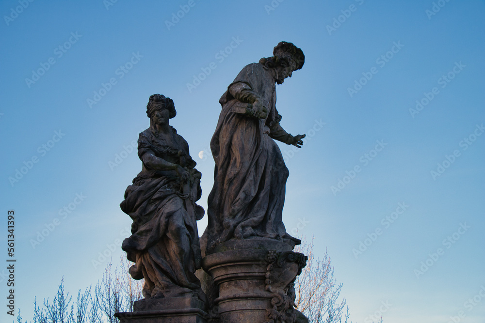 Fototapeta premium Statue of Ivo of Kermartin, Charles Bridge. Prague. Czech Republic.