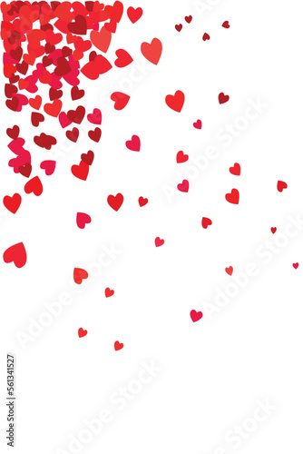 Valentine hearts postcard. Paper flying elements on background. Vector symbols of love in the shape of a heart for Happy Woman, Mother day. Valentine day