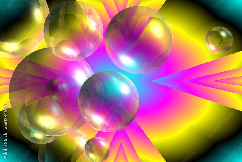 Obraz premium An abstract combination of spacey spheres