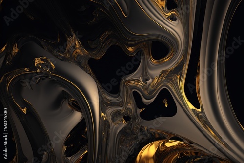 Black gold abstract background of marble. Generative AI