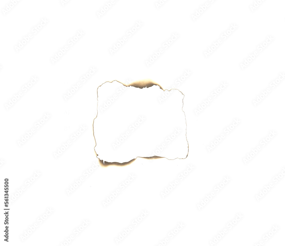 White paper burn marks isolated on black background. White paper burn marks isolated on black background.