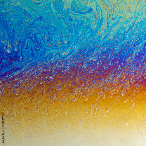 Abstract macro soap bubble film solution background