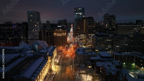 Aerial cinematic Queen's Park Toronto Yorkville sunrise 1 photo