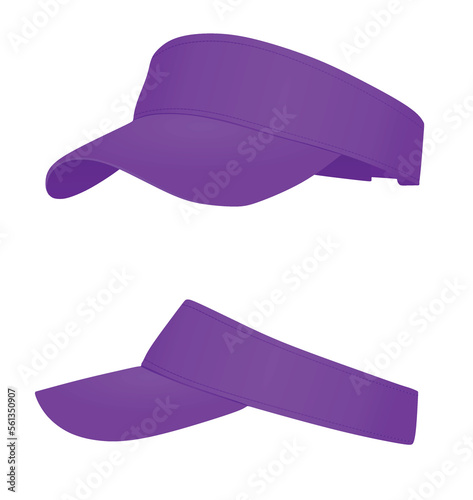 Purple visor cap. vector illustration