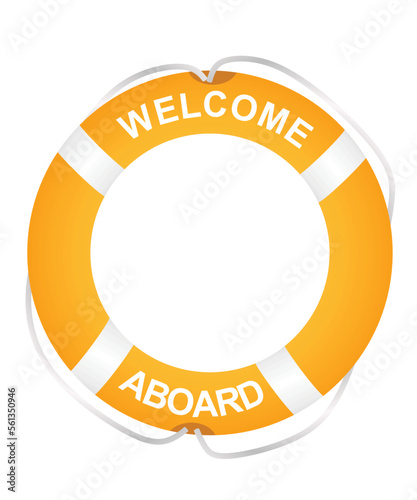 Welcome aboard ring. vector illustration