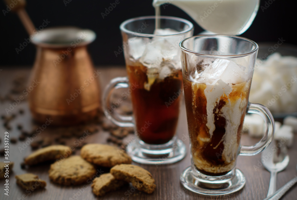 Still life Iced coffee and biscuits Still life Iced coffee and biscuits