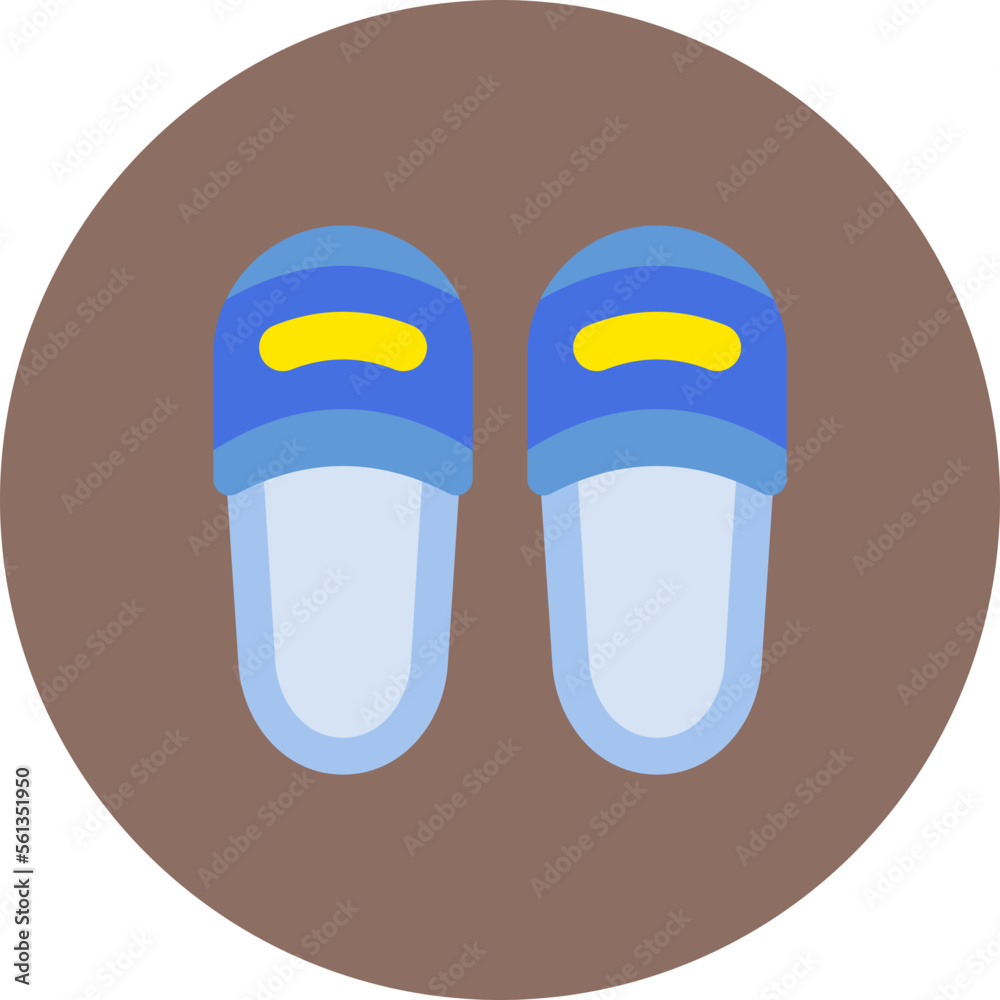Slippers Multicolor Circle Flat Icon Slippers Multicolor Circle Flat Icon