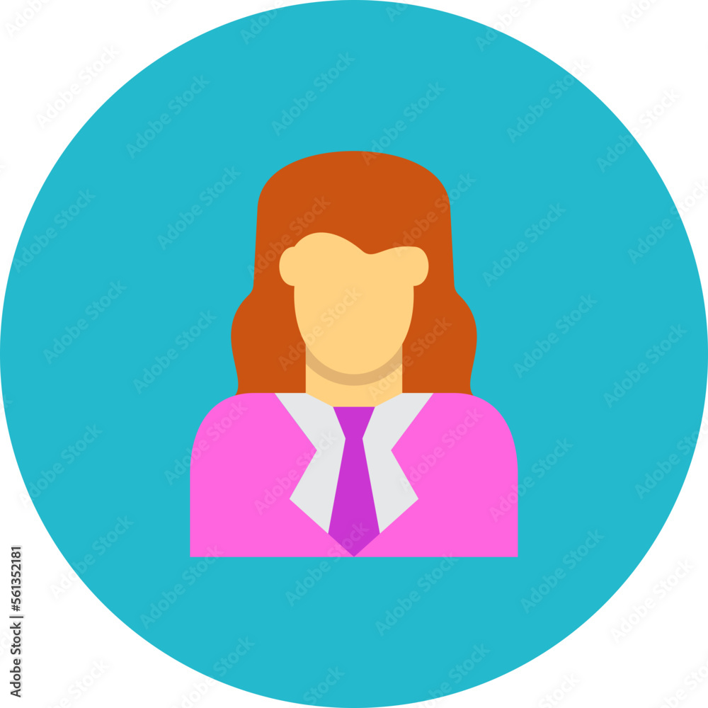 Female Accountant Multicolor Circle Flat Icon Female Accountant Multicolor Circle Flat Icon