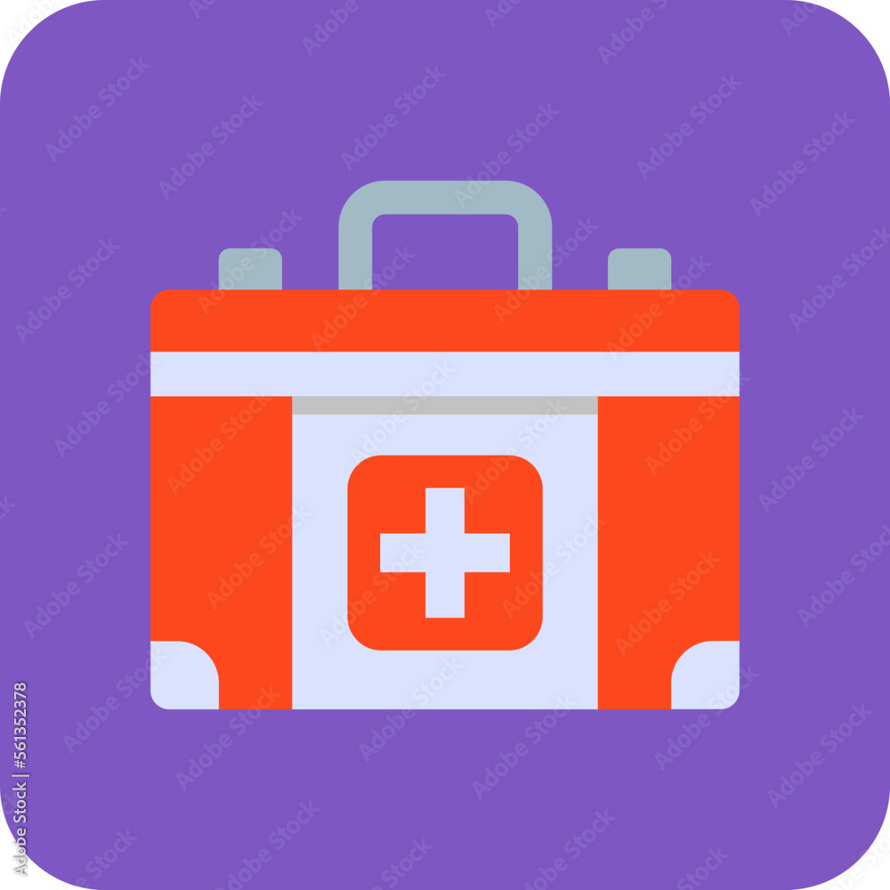 Obraz premium First Aid Kit Multicolor Round Corner Flat Icon
