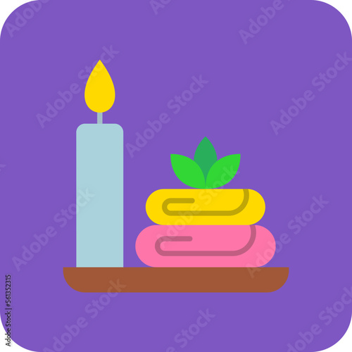 Spa Multicolor Round Corner Flat Icon