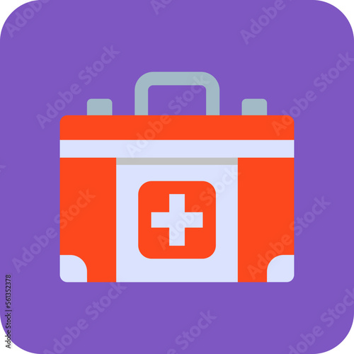 First Aid Kit Multicolor Round Corner Flat Icon