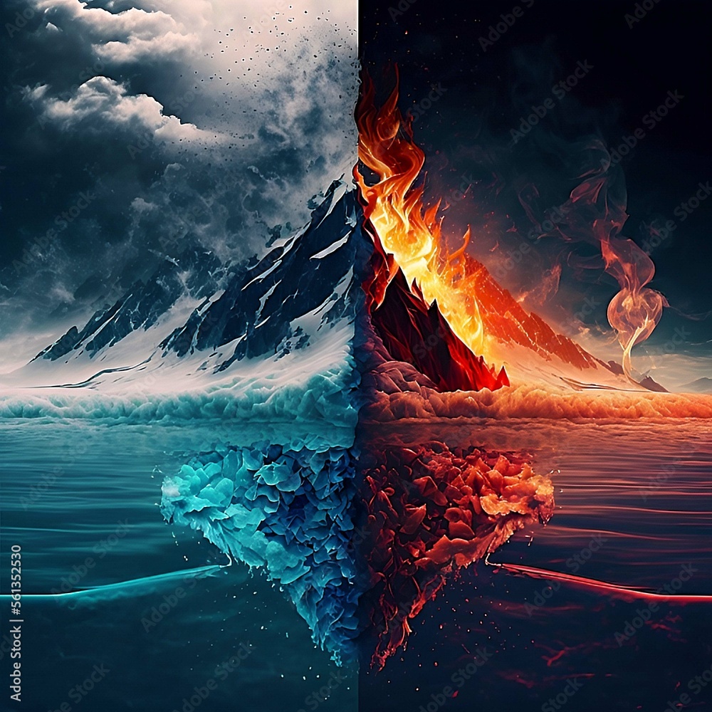 fire vs ice wallpaper