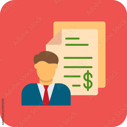 Business Analyst Multicolor Round Corner Flat Icon