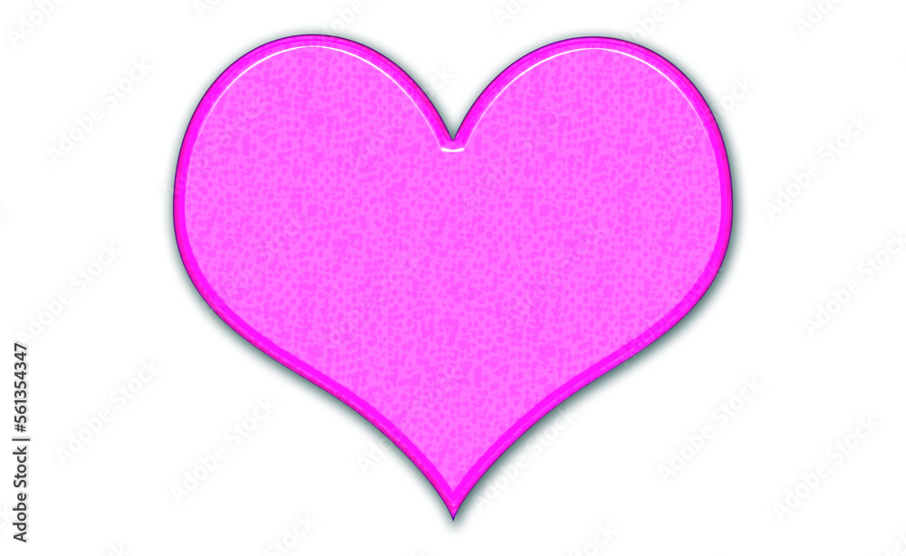 Corazón rosa de san valentín con volumen.