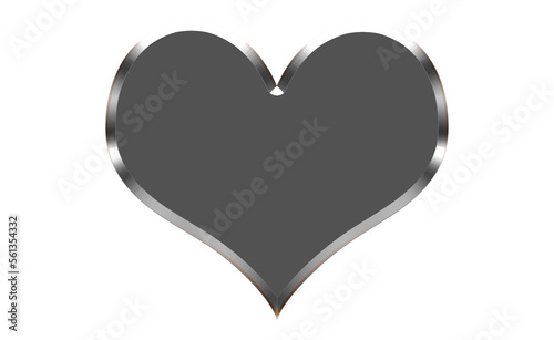 Corazón gris y plateado en fondo blanco. photo