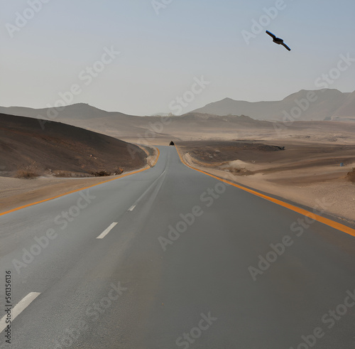 Obraz na płótnie Bird flying in the desert 3d render w salonie