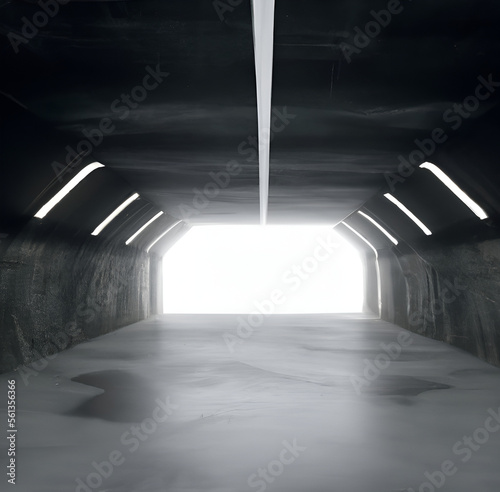 Obraz na płótnie Dark Lights underground solid construction Realistic 3D w salonie