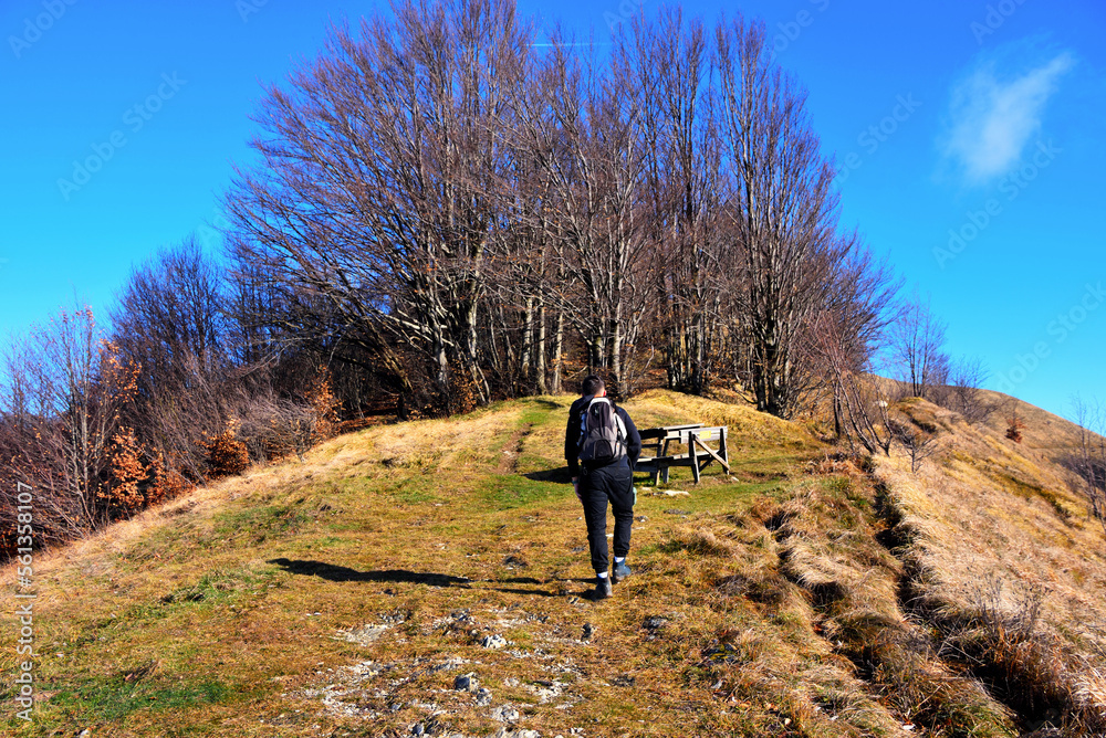 panorama from the path to antola mountain liguria italy