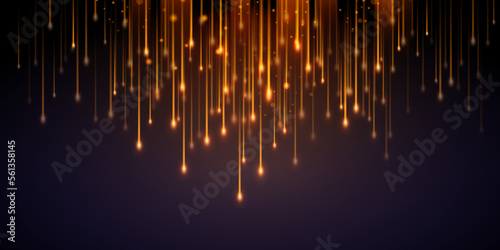 Golden Glitter Rain Falling Down. Mystic Sparkle Background