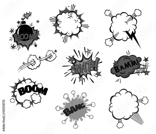 Set of comic speech bubbles. Vector illustration