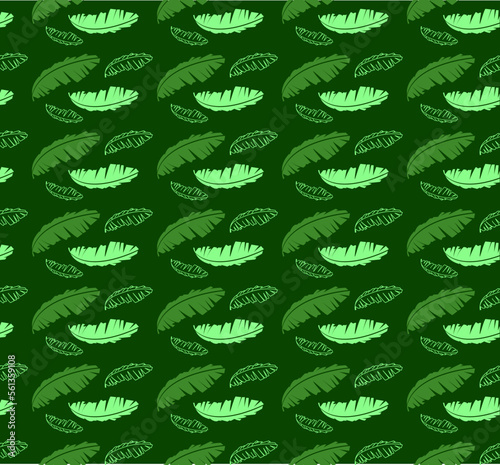 Seamless Pattern Banana Leaf Vector Design, background banana leaf pattern design vector
