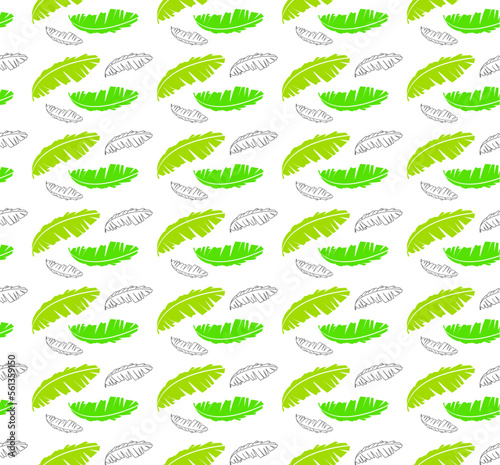 Seamless Pattern Banana Leaf Vector Design, background banana leaf pattern design vector