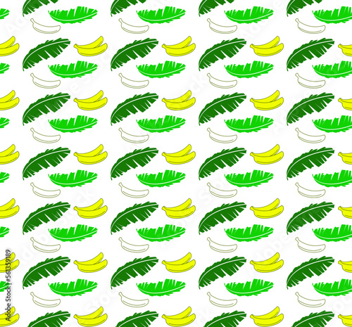 Seamless Pattern Banana Leaf Vector Design, background banana leaf pattern design vector