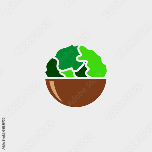 Salad Healthy Bowl Illustration Vector, Salad bowl fresh organic food, salad vegan lifestyle, salad vector