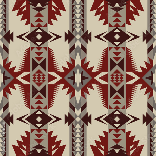 Native Southwest American, Indian, Aztec, Navajo seamless pattern. Geometric design.