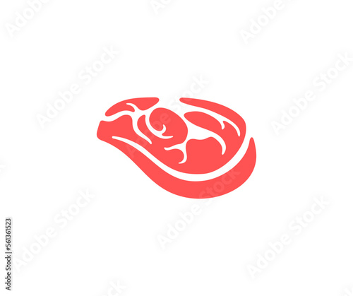 Steak, beef steak, steakhouse, chophouse, food and meal, graphic design. Grilling, grill, meat, barbecue and bbq, butchery shop, vector design and illustration