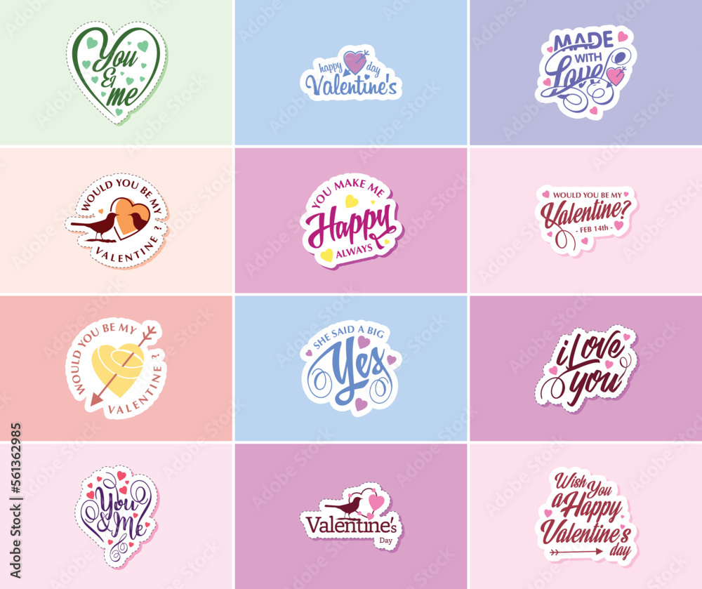 Love is in the Air: Valentine's Day Typography and Graphic Stickers