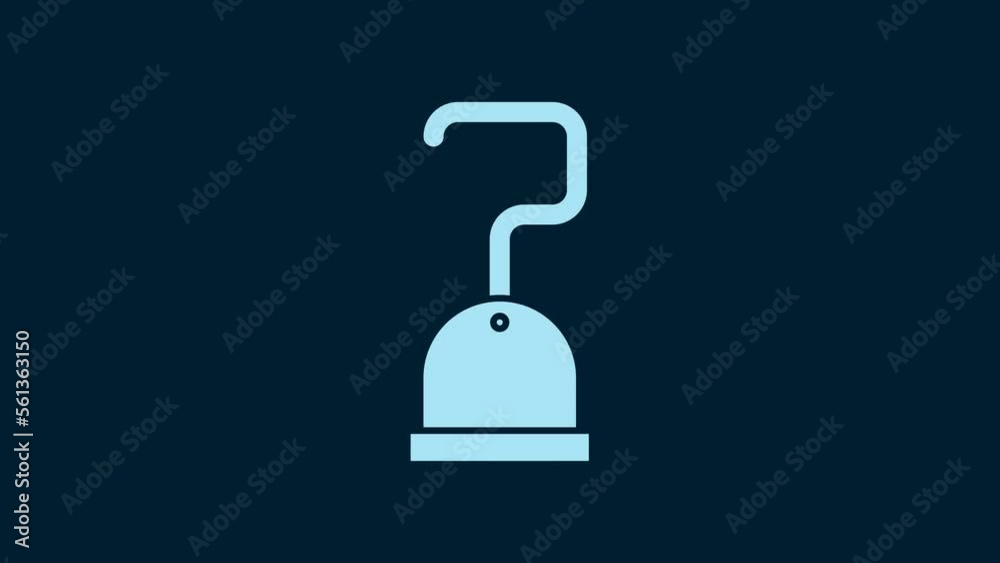 White Pirate hook icon isolated on blue background. 4K Video motion graphic animation White Pirate hook icon isolated on blue background. 4K Video motion graphic animation