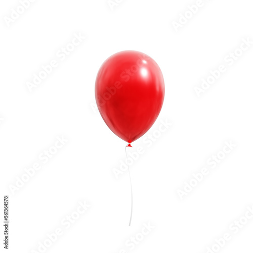 Fotografie, Tablou red balloon isolated on white, 3d rendering of red balloon PNG isolated