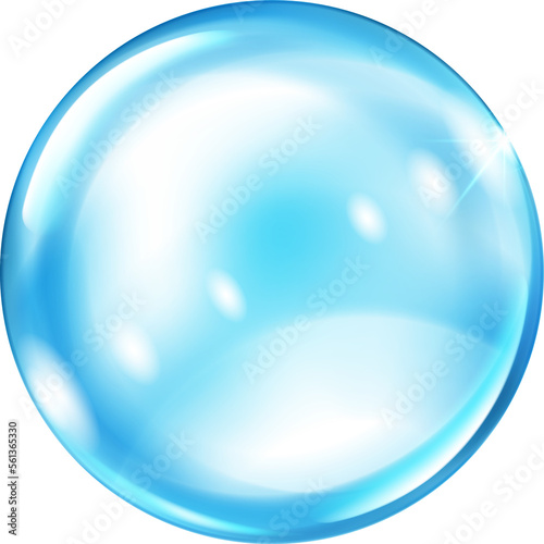 Big light blue sphere with glares