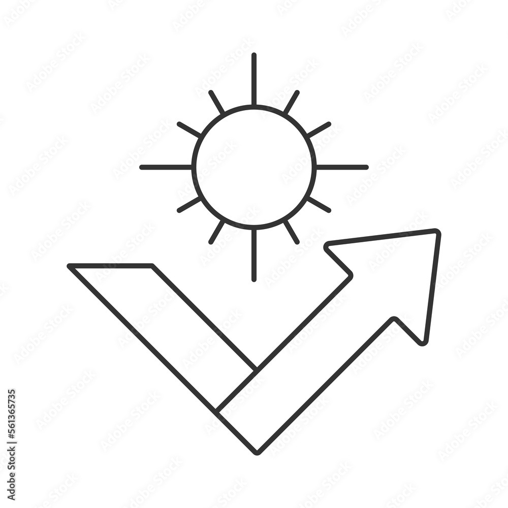 Sun protection vector icon. Line sign for mobile concept and web design. Symbol, logo illustration. Vector graphics Sun protection vector icon. Line sign for mobile concept and web design. Symbol, logo illustration. Vector graphics